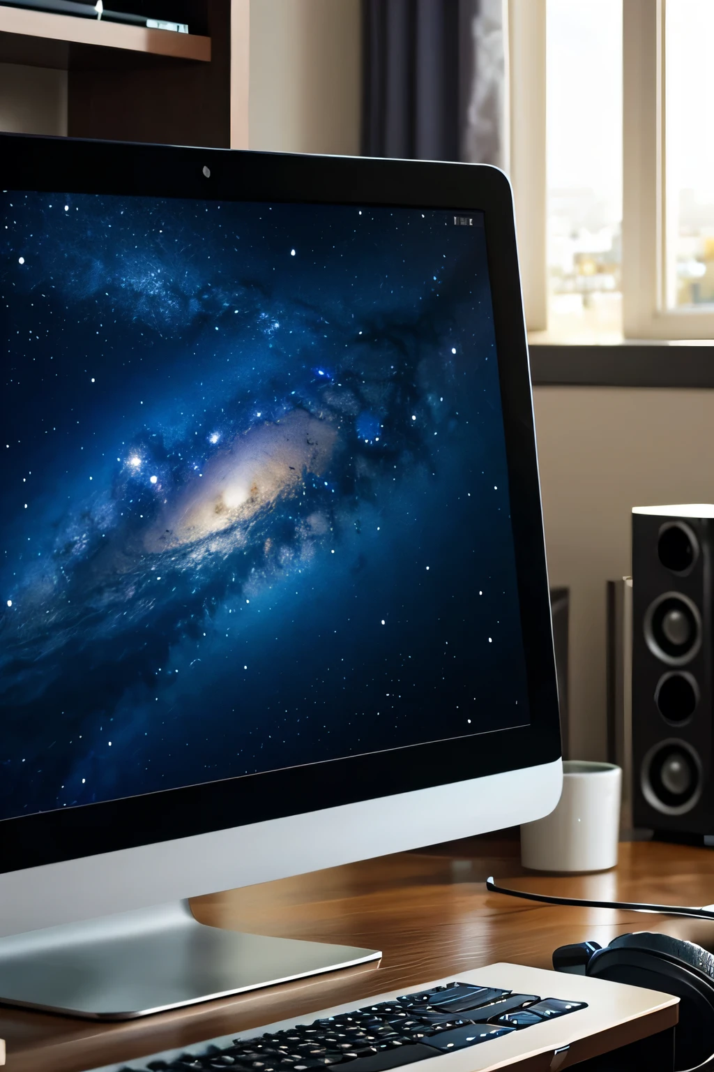 Cosmos, knowledge, computer, headphones