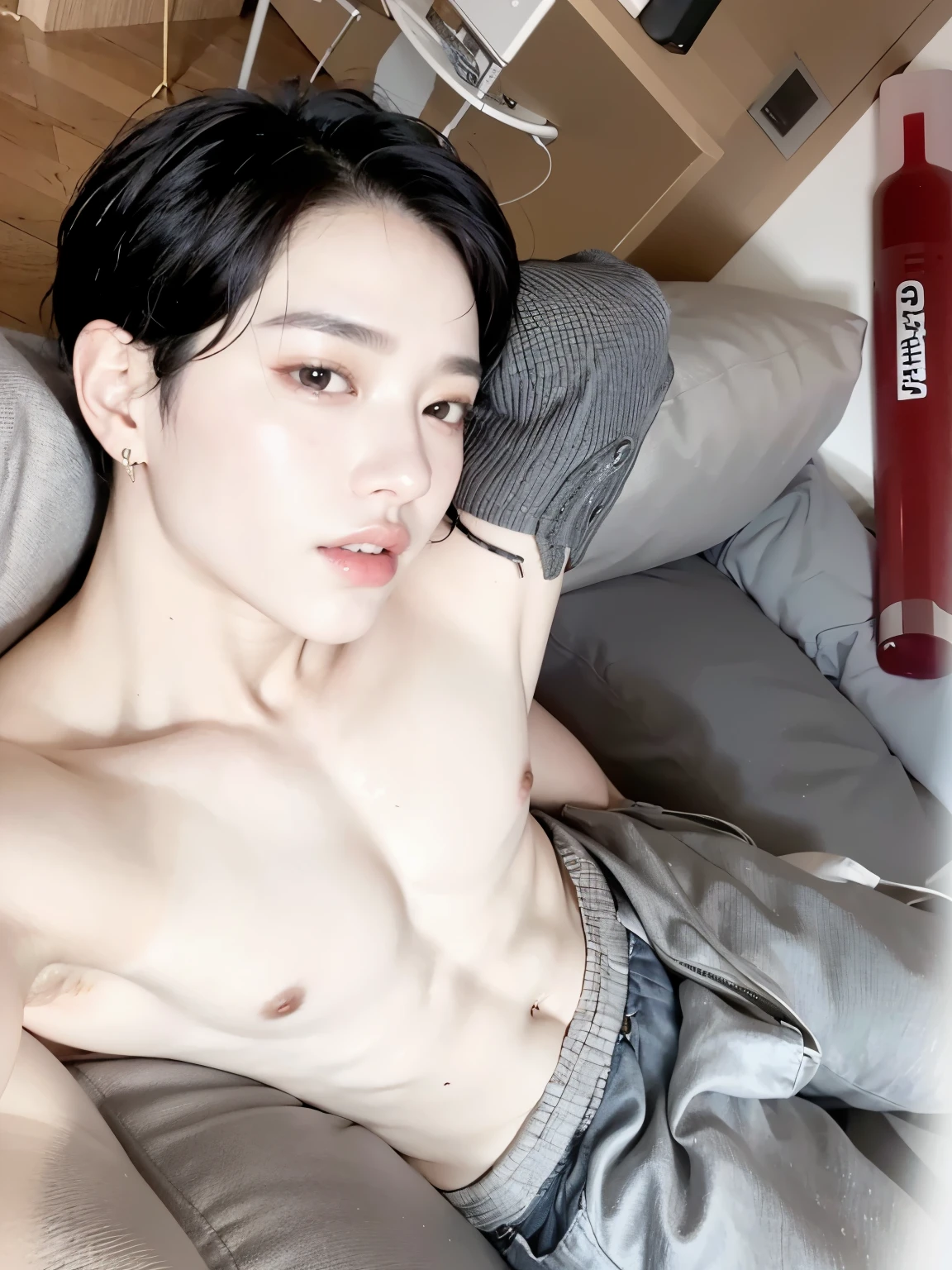 There is a man with a white shirt and black bracelet., Jimin, jimin park, Jimin's face needs, Jimin\his right eyelid is swollen, Jimin\thick lips, Jimin\greek nose, Hyung Tae, pale korean adorable face, Kim Doyoung, Jung Jaehyun, hong june hyung, TaeJune Kim, Macho Ulzzang, Jinyoung Canela