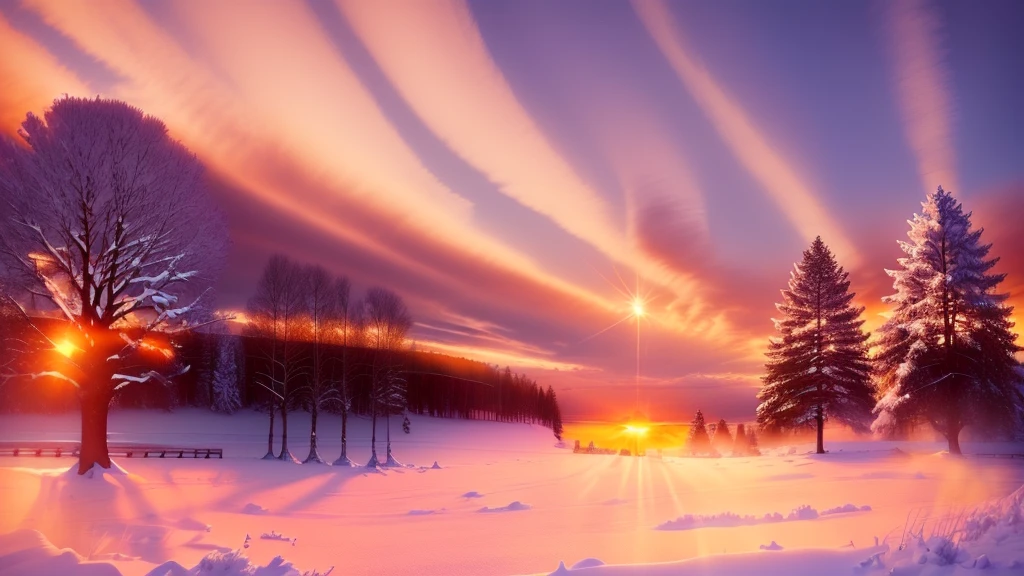 wood々Snow field with sunset in the background, Warm and beautiful scenery, Cold Sunset, Beautiful sunrise, Beautiful sunrise lighting, Winter Setting, Winter atmosphere, early morning sunrise, Beautiful sunset glow, snowy hill at sunrise, The sun's rays in the snow, Beautiful winter area, Sunny winter day, Beautiful snowy scenery, Sunset Panorama, Cold sunny weather, Beautiful sunset, Very beautiful photos