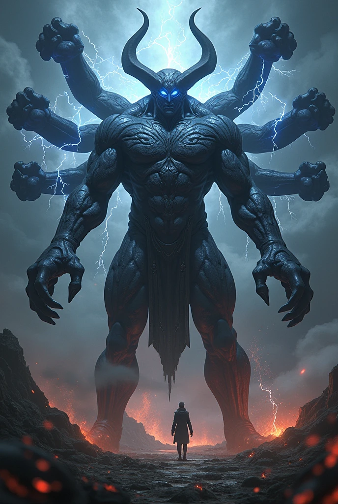 Creat a dark asura from the game asura the wrath jpg image