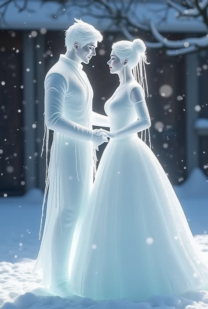 (ice - carving:1.4),Movie Angle,(Fan Bingbing, ice sculpture couple,romantic couple,Asian cute couple, Anatomically correct,full bodyesbian,Masterpiece ice sculpture camellia,Representative work Hanfu,Smile,sexy,full body arts,traditional arts,beautiful arts,cute,Sweet couple,sexy arts,romantic seens arts,wallpaper arts,young couple, nude style,photography arts,Queen arts,Royal drees,dress arts,nude arts,relex movement seen,erotic nude)