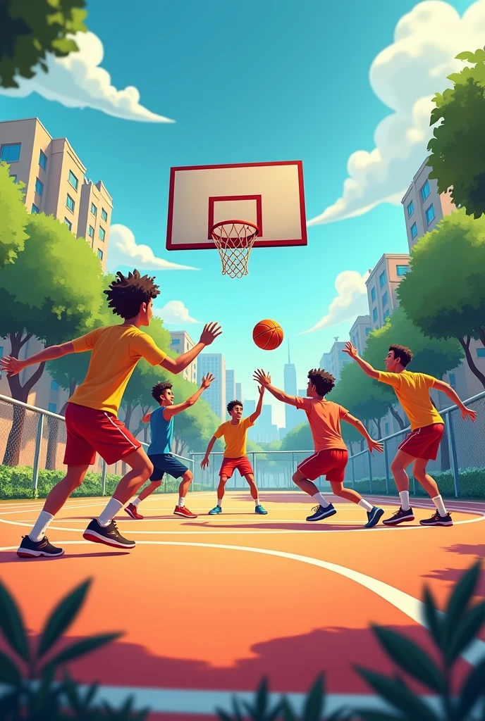 Create a intro game call touch basketball