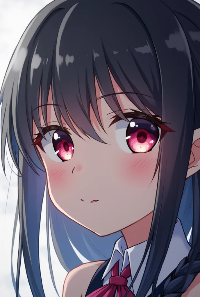 Close up view, solo, portrait, upper body, (black|blue|blonde|orange|white|red:0.5) hair, (Twintails|short|scruffy|short scruffy|short twintails|absurdly long|long|medium:0.5), (heterochromia:1.3), (left eye yellow|red|green|blue|orange|purple|white|black|rainbow gradient:0.5), (right eye yellow|red|green|blue|orange|purple|white|black|rainbow gradient:0.5)