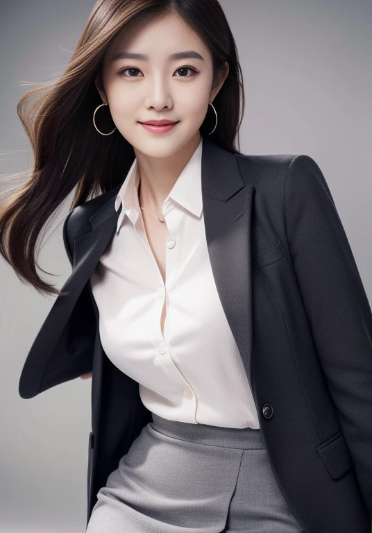 (Highly detailed CG Unity 8K wallpapers, Highest quality, Very detailed, Looking at the camera:1.2, The light shines on your face:1.5, Gray background, Professional Lighting), Upper Body, 20-year-old Japanese female paralegal. (Skirt Lift), ((Skirt Lift by myself)),dark, Back to practical style; Oval face and well-defined eyebrows, Intelligent almond-shaped eyes, Straight nose, and a gentle tone. Outfit includes a tailored blazer, Crisp white shirt, discreet pendant necklace, It symbolizes her efficient and focused personality., front, Mid Shot, smile, mini skirt, pantyhose, High heels, Perfect beauty, president'secretary, I can see your pants, ((Open cafe in the business district)), sitting and having coffee、(Skirt Lift), ((Skirt Lift by myself)),