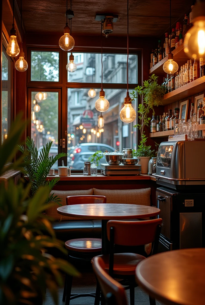 A cozy, bustling coffee shop in a trendy Mumbai neighborhood.