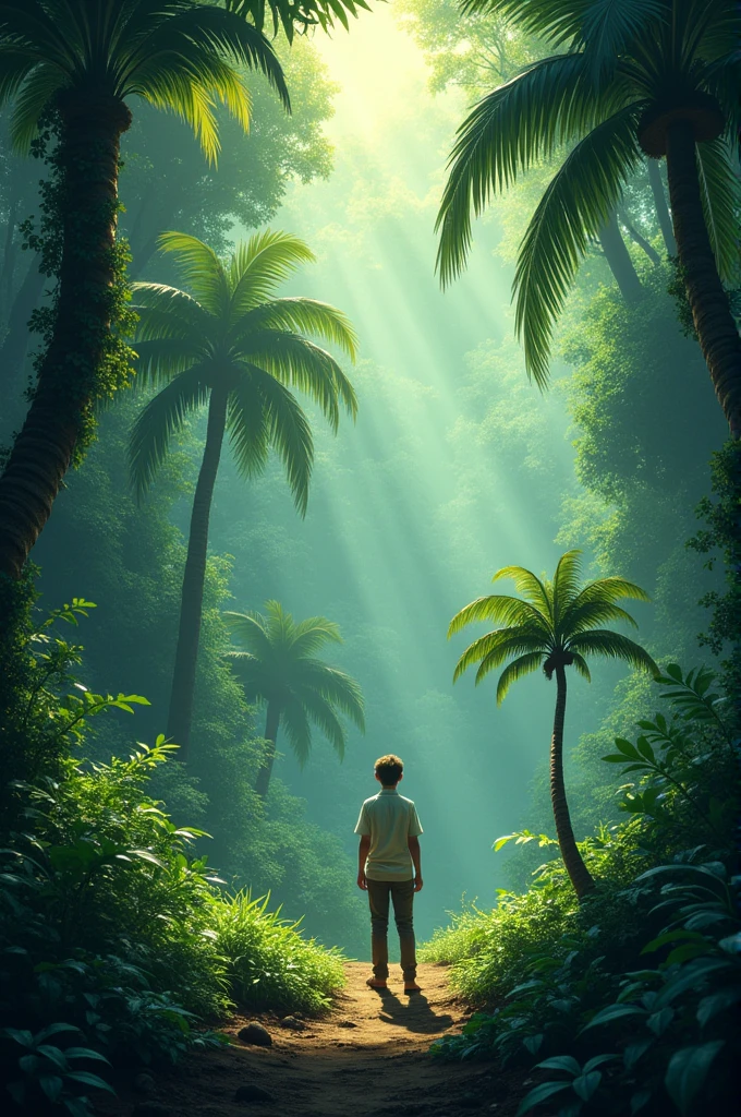 Change background into jungle and add a new planted tree near me