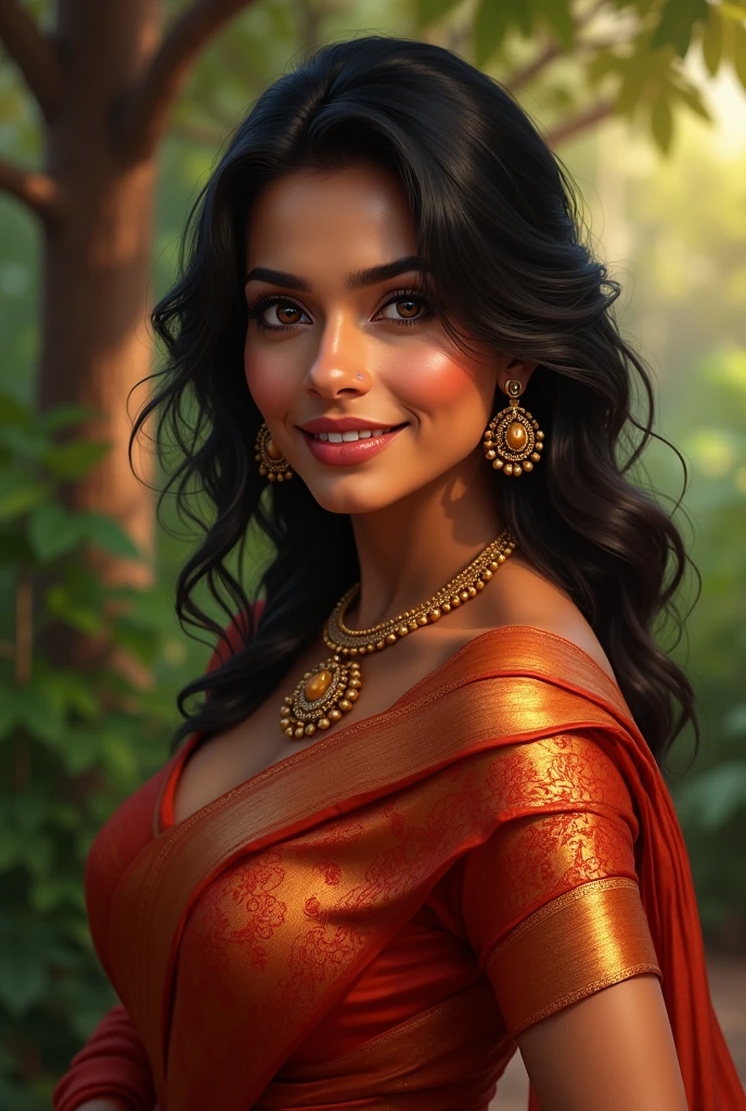 A beautiful Indian women who is 35 her body is curvy