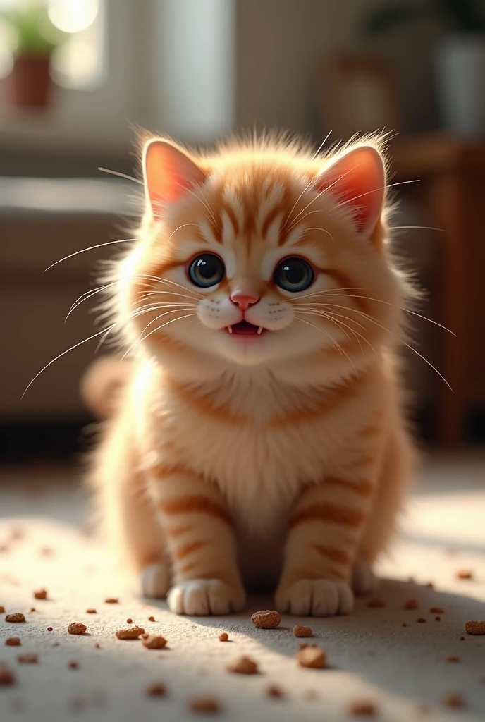 Create an image of a cat pooping