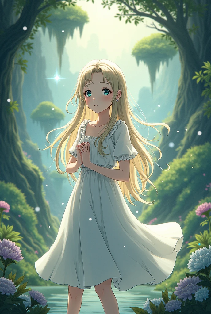Girl with animation style from the anime mahoutsukai no yome
