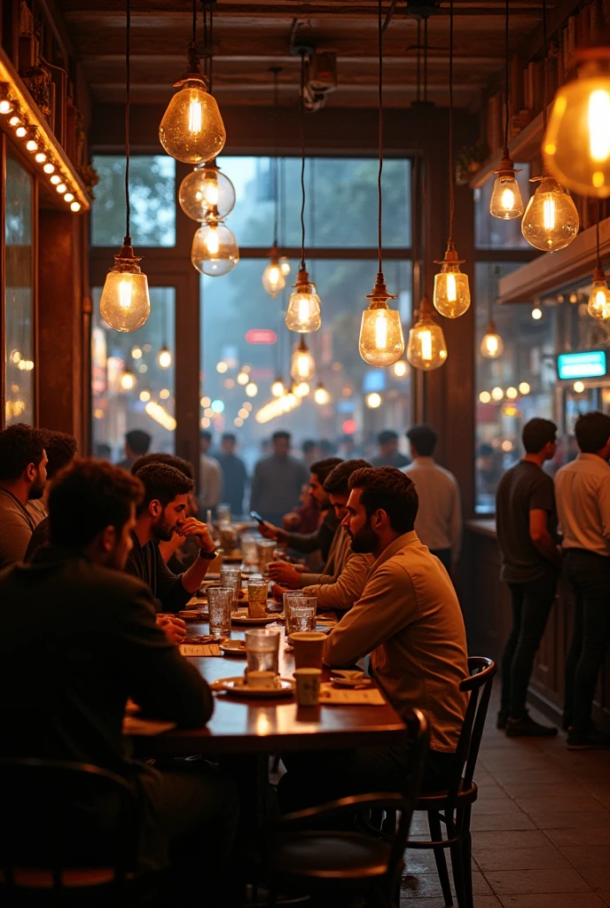 That big cozy, bustling coffee shop in that trendy Mumbai neighborhood with full crowd