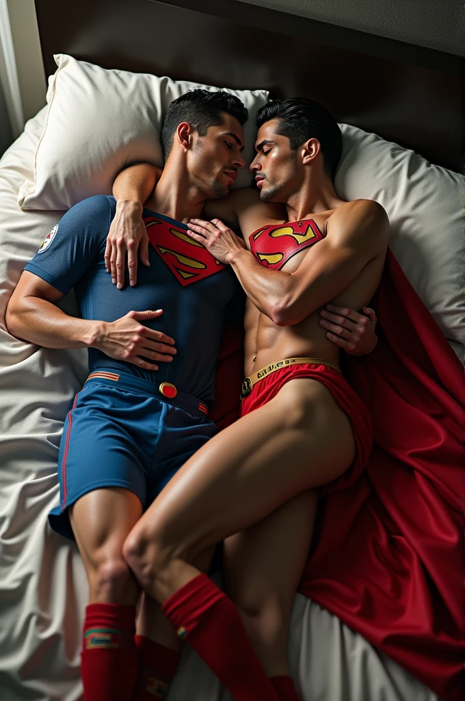 CR7 fucked by Superman on a bed