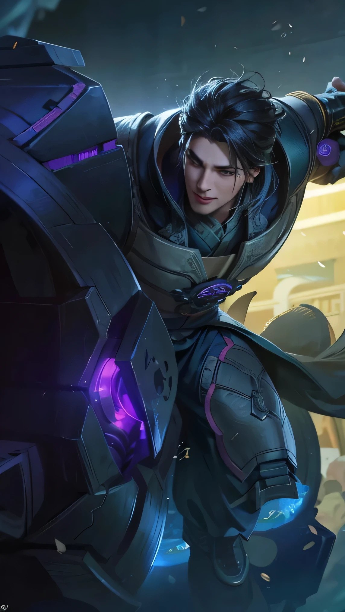 Best quality, masterpiece, detailed skin texture, detailed clothes texture, detailed face, super detail, 8k, intricate detail, 1 boy, The color doesn't change, Muscle guy, 1 guy, smile, a close up of a person with a fan in their hand, heise jinyao, inspired by Huang Shen, zhao yun, keqing from genshin impact, zhongli from genshin impact, bian lian, onmyoji portrait, inspired by Shen Zhou, inspired by Pu Hua, zenra taliyah, sylas, onmyoji detailed art
