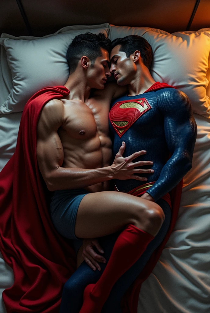 Cr7 fucked by Superman on a bed