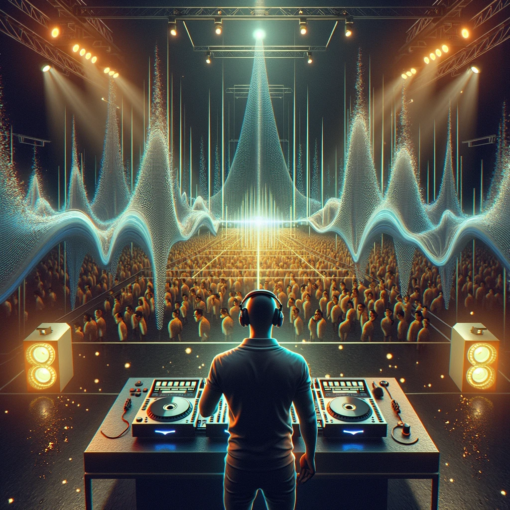 edm music, illustration, neon human