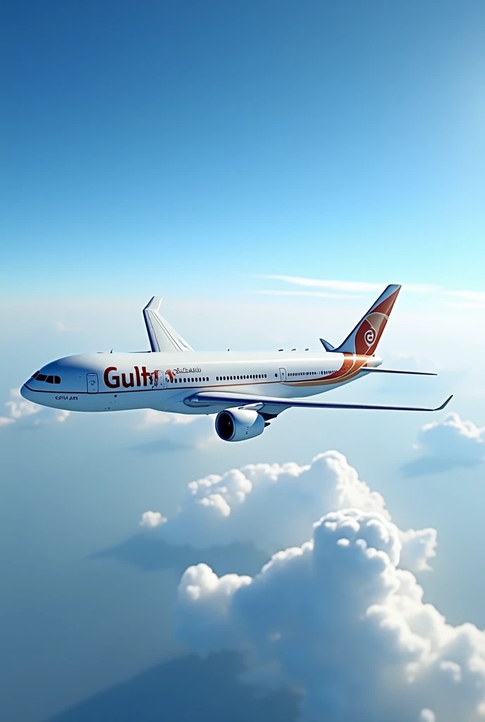 Generate a gulf air aircraft with a gulf air logo 