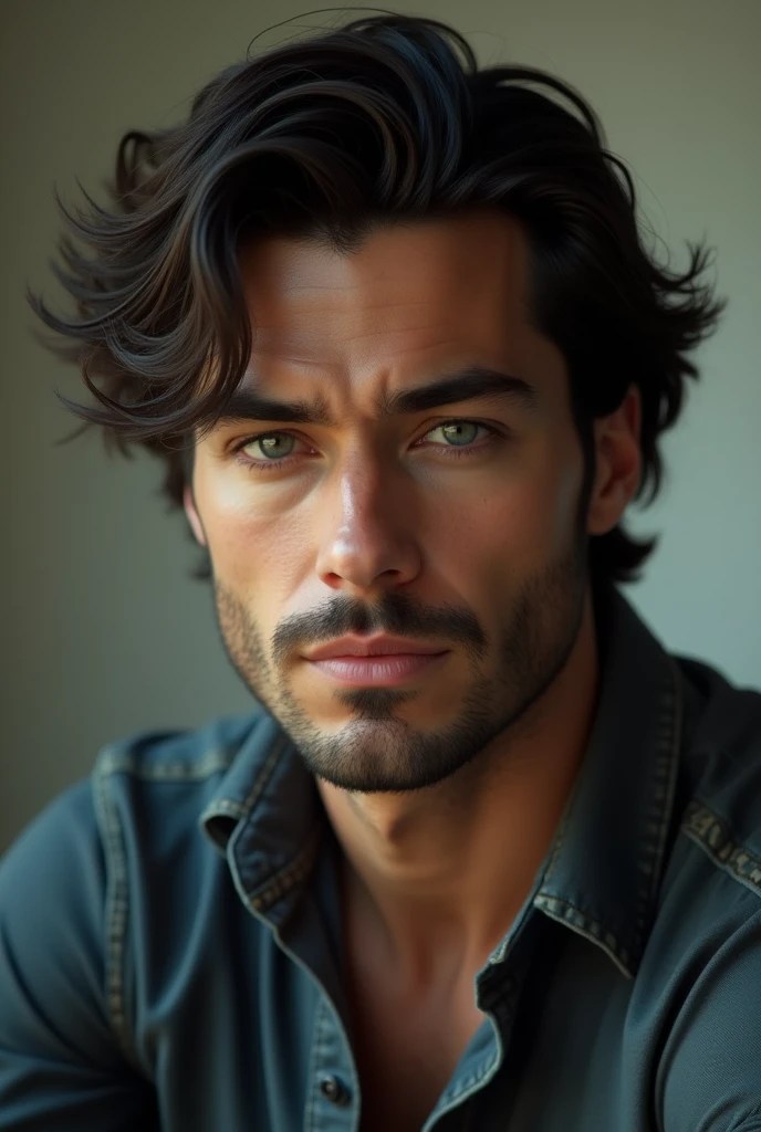 man curly hair , handsome , white skin , mix russia