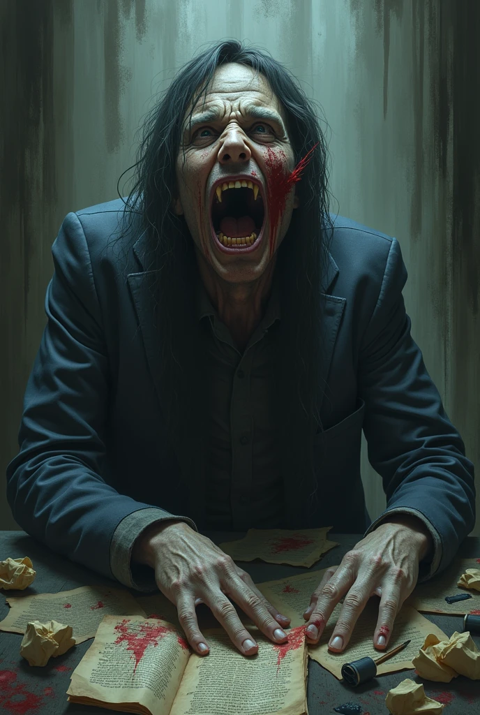 A poet who becomes a dark and grotesque figure, writing words full of hate and vulgarity, symbolizing how, without Catharsis, The poet becomes a "pessimistic, vulgar and desecrator of beauty."