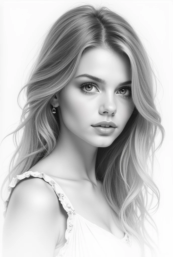 Pencil sketch, beautiful girl, high detail, masterpiece, 