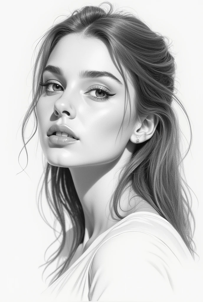 Pencil sketch, beautiful girl, high detail, masterpiece, 