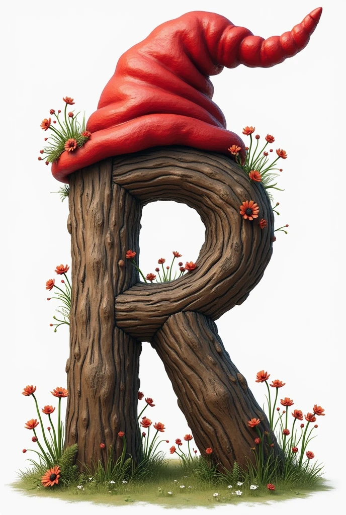 capital letter R in gnome hat shape