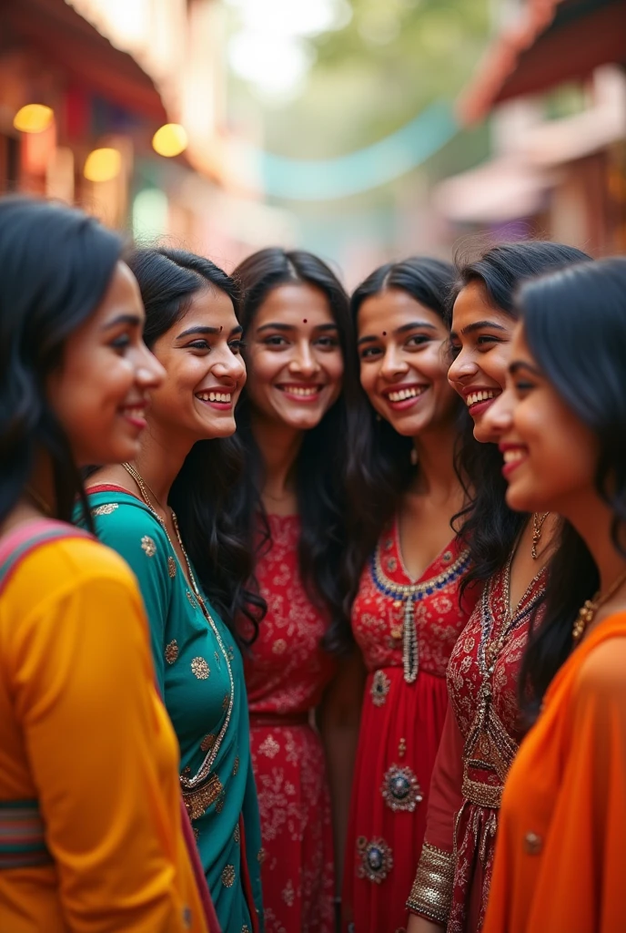 7 Indian girls group of friends image and size of the photo should be 16:9