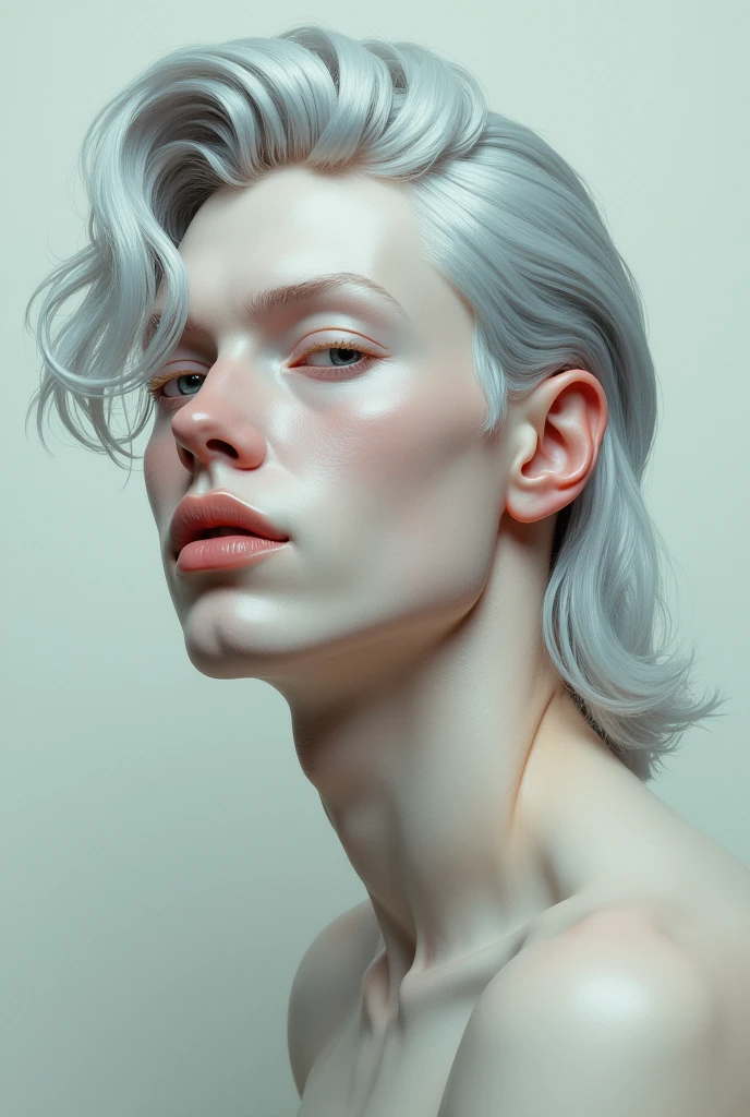 (androgynous albino parasitic alien male, he is immortal, but you can just castrate him and rid him of his power, turn him into useless eunuch for his entire etermal life)