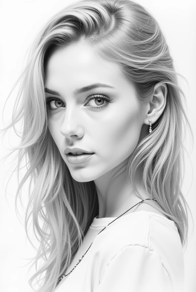 Pencil sketch, beautiful girl, portrait, high detail, masterpiece,