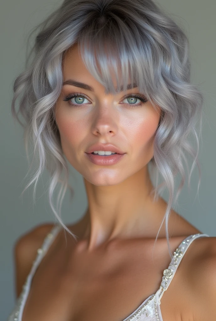 (Close-up of a better masterpiece:1.5)0.9], (bratch:1.2) (Messy silver hair:1.1) (transparent brassiere:1.0)