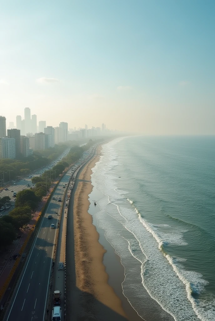 Marine Drive, with the Arabian Sea stretching out beside them