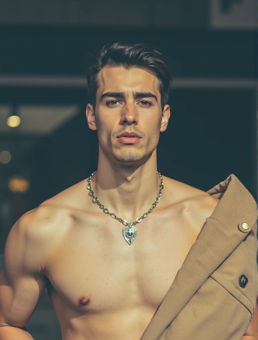 Wearing black leather jacket