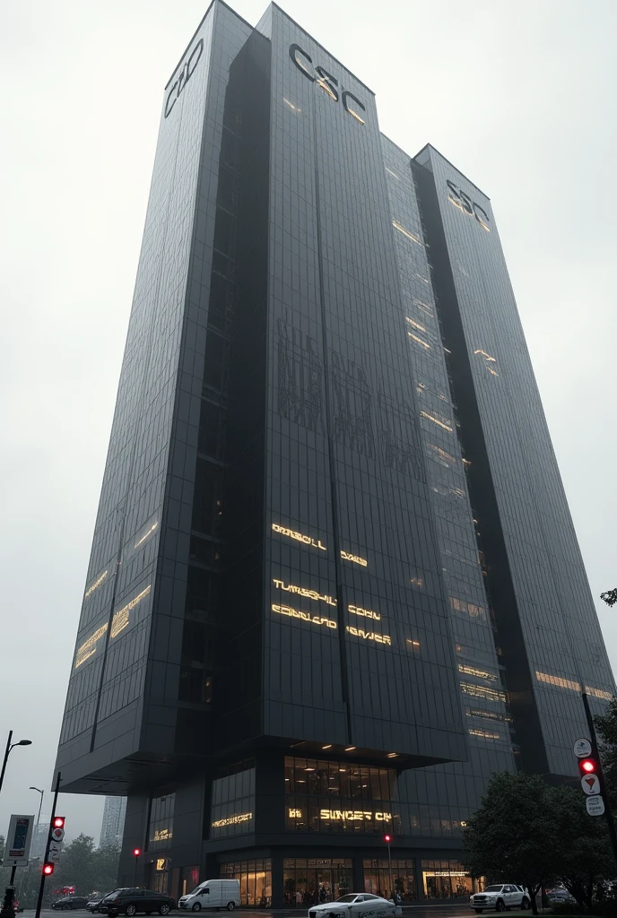 A big normal company named CSC
(13 floors and wide)
(Black and white)
(CEO is Scoups)
(A Kpop Entertaintment)