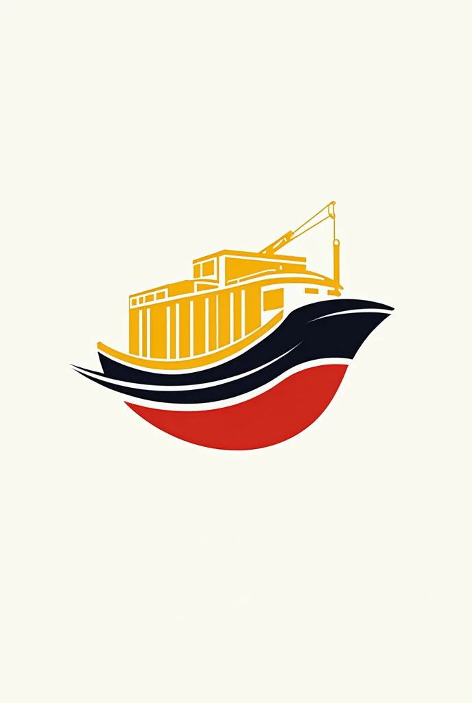 Logo about port container and construccion relashionship china peru colour yellow, black and red