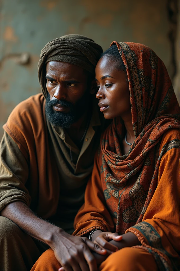 Somali man and woman thinking