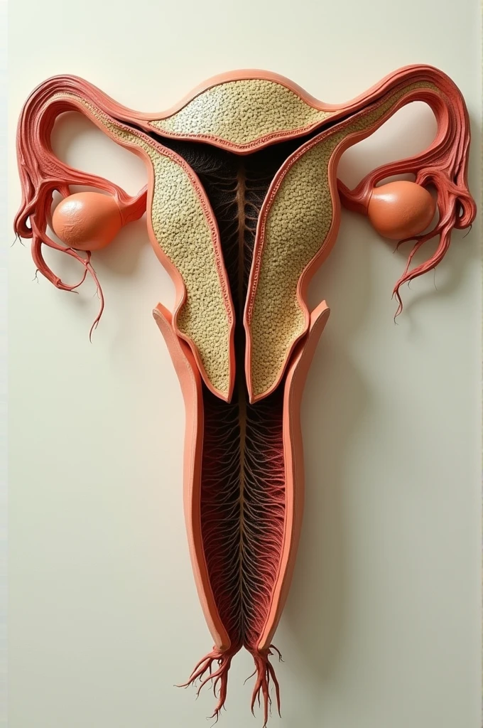Create a external vagina with design of plant roots

