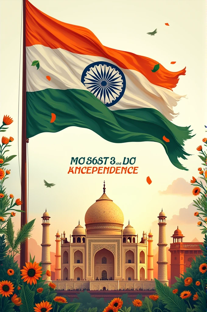 Indian 15 indipendent day poster with slogan