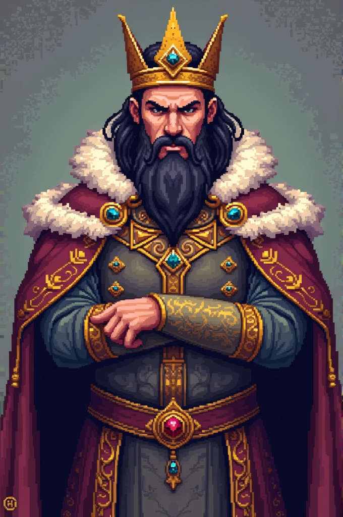 Pixel icon of a king