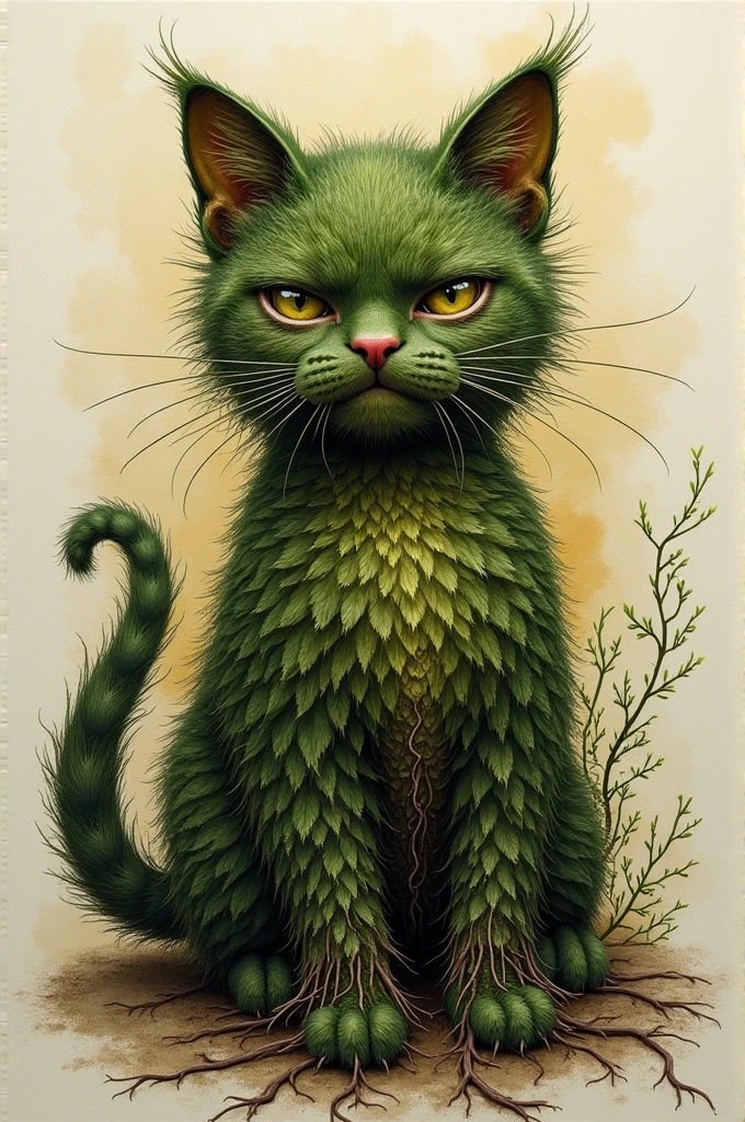 Create a sexy pussy art with texture of plant roots