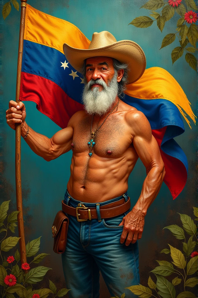 Don Ramón with the flag of Venezuela