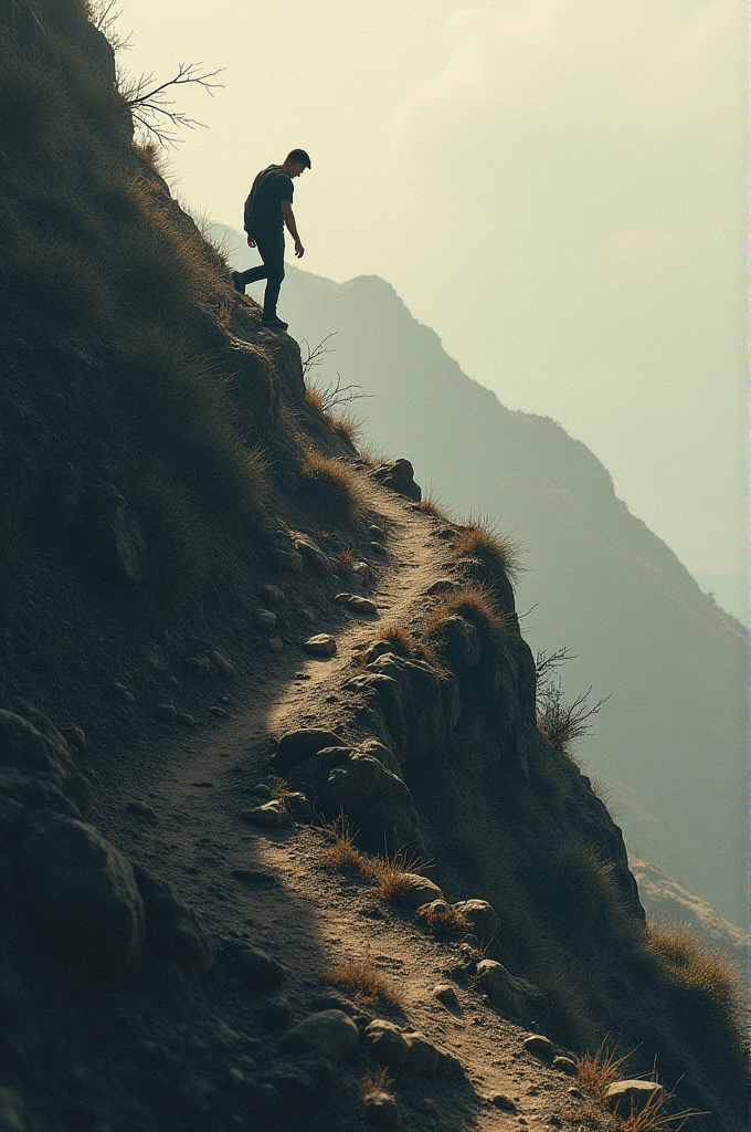 Person climbing hill