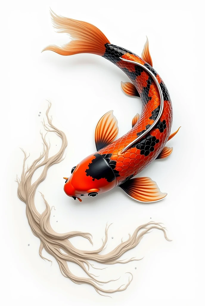 Koi fish for a tattoo with a white background