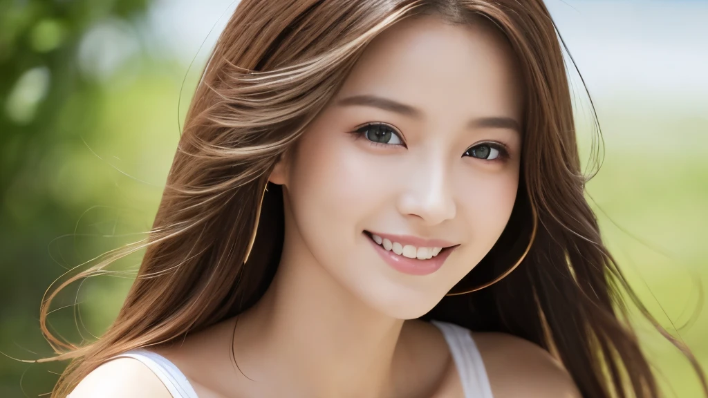 Highest quality、High resolution、8k wallpaper、Dense and beautiful eye-glue hair、(Beautiful breasts:1.3)、Natural color lip、25歳のwoman、woman、Brown Hair、smile、Semi-long hair、複数のwoman、Everybody&#39;s in love with one guy、sexy、Pool、Swimwear、Nagashima Spa Land