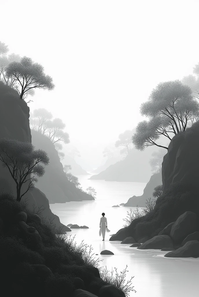 Silent nature black and white
