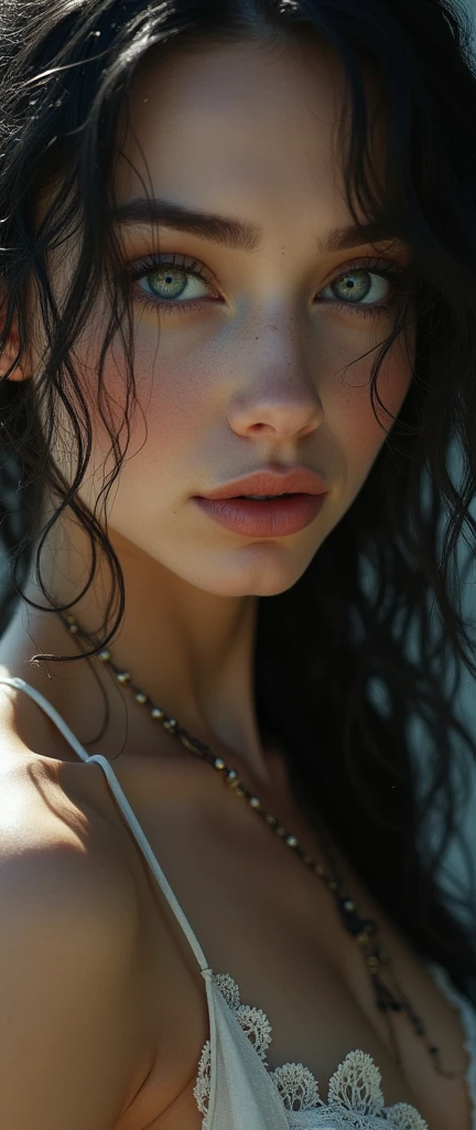 Luis Royo(Luis Royo)의 놀라운 masterpiece, 8k, masterpiece, RAW photos, best quality, realistic, extremely detailed CG unity 8k wallpaper, depth of field, Cinematic Light, lens flare, ray tracing, (very beautiful face, beautiful lips, beautiful eyes), Face with intricate details, ((highly detailed skin), Pretty 1 girl highest quality photo， ultra high resolution， （Actually：1.4），Beautiful woman with a slender body:1.4, Distinct abs:1.4, on the island,ultra fine face，exquisite eyes，double eyelid,(((nude))), open your legs