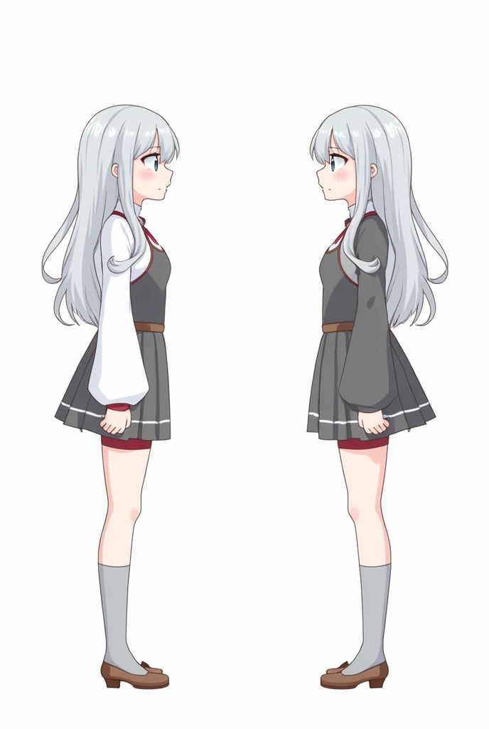 ((masterpiece)), (of the highest quality))), (character design sheet, national costume, Same character, Forehead, side, back), illustration, 1 Girl, Whole body, silver hair, eye hair, pretty eyes, princess cut, environmental change scene, short skirt, shyness, women, Girl, standing, Gothic loli, V-shaped tubercle, chartaan betarola, (simple background, white background: 1.3) ( masterpiece:1.2), (Best Quality:1.3)