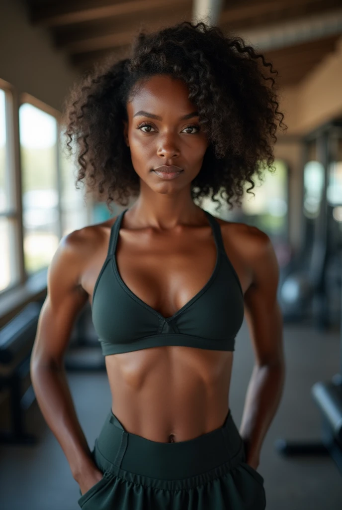 Ghanaian woman With sport bra in Gym 