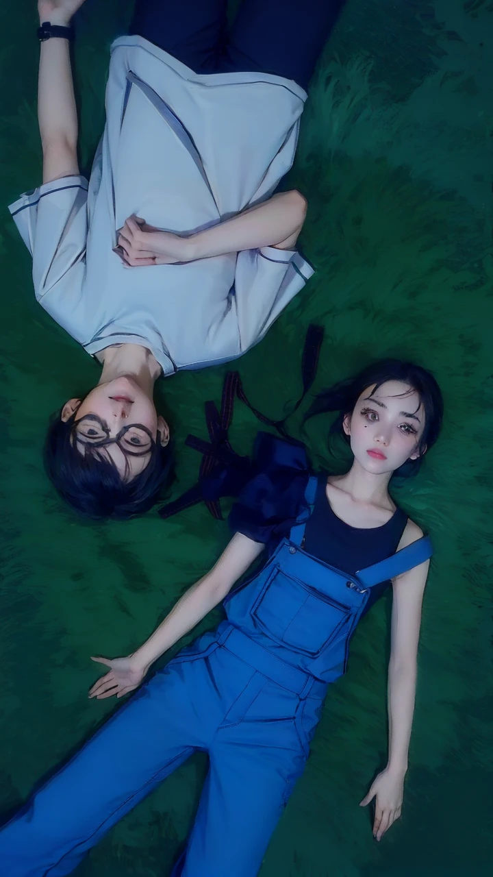 1 girl, 1 man, realistic