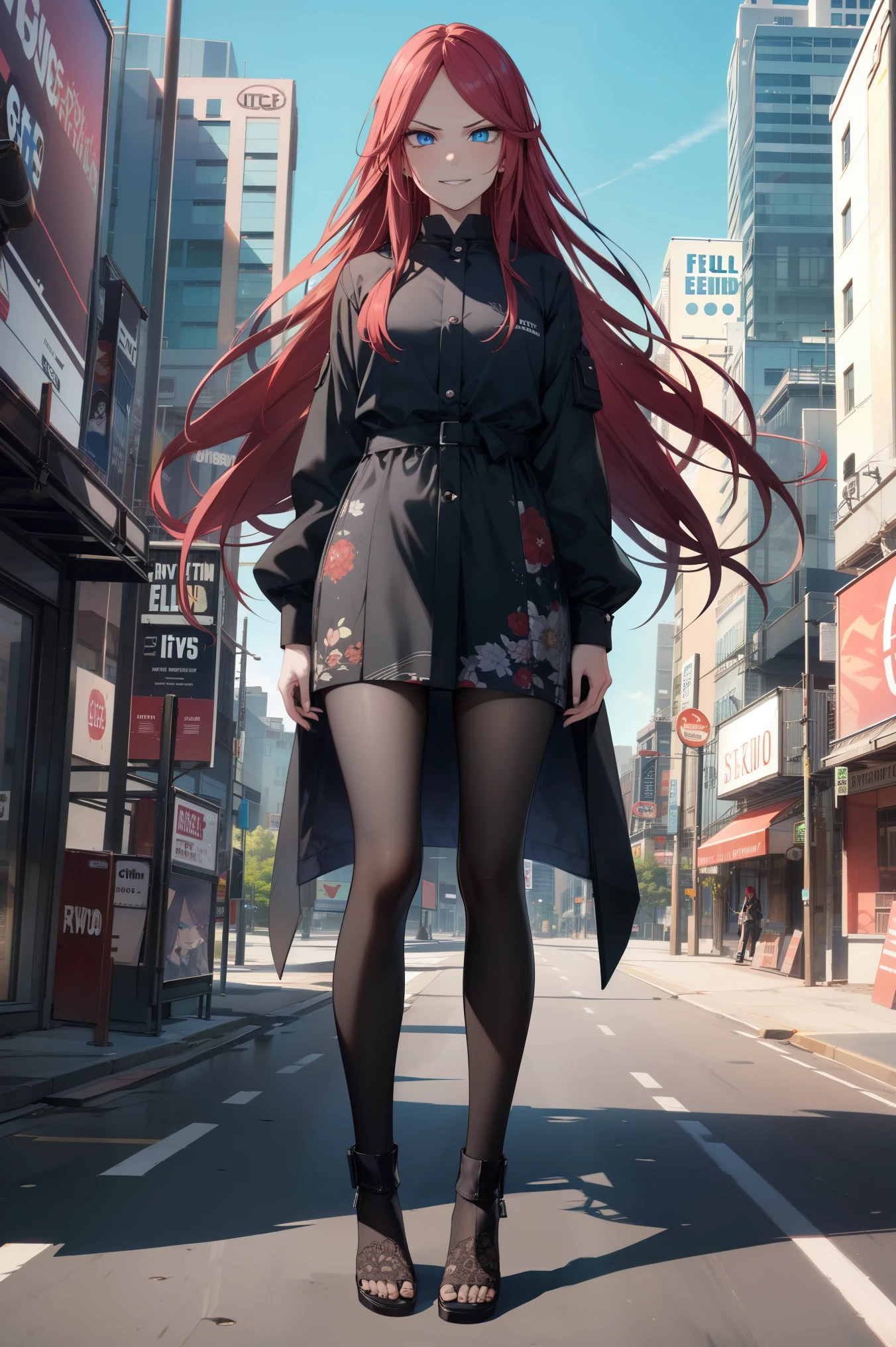 Kushina, (blue eyes), detailed blue eyes, crimson hair, detailed hair, long hair,
BREAK (((full body photo), evil look, evil smile,billboards, CITY,looking at the viewer:1.5))
BREAK expressionless, looking at viewer, sitting,
BREAK (masterpiece:1.2), best quality, high resolution, unity 8k wallpaper, (illustration:0.8), (beautiful detailed eyes:1.6), extremely detailed face, perfect lighting, extremely detailed CG, (perfect hands, perfect anatomy),