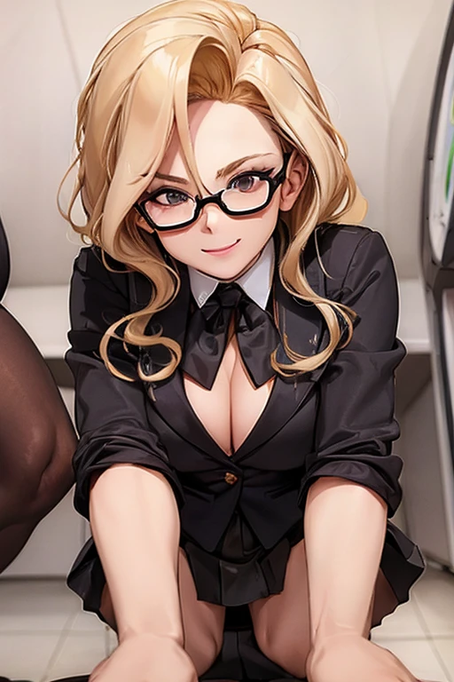 (masterpiece, Best quality, high quality:1.4), professional artwork, Well drawn, complex parts, line of sight, Sharp Focus, Detailed painting, masterpiece, cinematic lighting, trending on pixiv, bright lighting, bright colors, by Nagasawa Rosetsu,
Madam President, mature woman, mother, on the knees, , Office background, noon, full body shot,
blonde hair, long hair, Wavy hair, pomade, draw up, ultra detailed hair, ultra detailed face, Perfect eyes, perfect face, to Sergeant, Brown eyes, I look at the viewer, flirting, smiling,
grey skirt suit, (((Troika costume))), tie, Blazer, (((blazer))), (((shirt))), (((формальная shirt))), (((vest))), double-breasted vest, (((miniskirt))), (((pencil skirt))), stockings, skirt, Зажим для tieа, pocket square, tights, high heels, Glasses, cufflinks,
Red Nails, nail polish, sip, Several men, Bukkake, on the knees, , , facial treatment, How, How on face, How drenched, , How on clothes, , fully dressed, penis