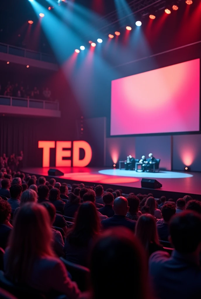 A RAW surreal photo of a Ted Talk,uhd,8k,