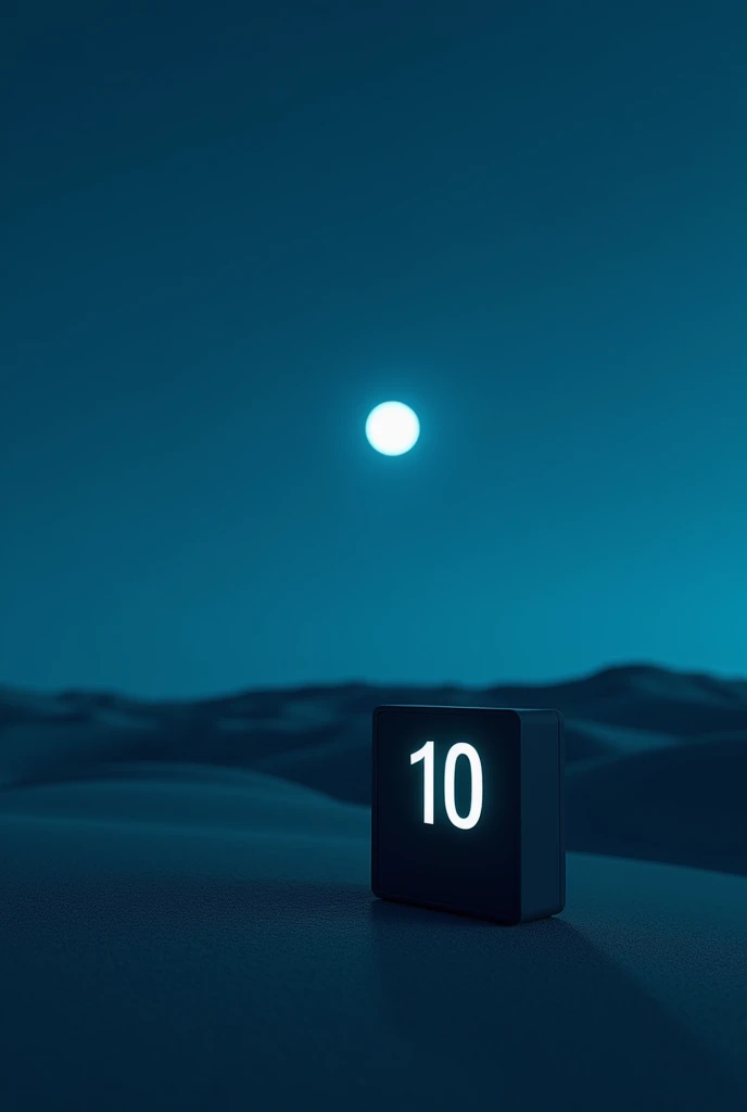 Night time on desert with a digitalthermometer showing 10°c
